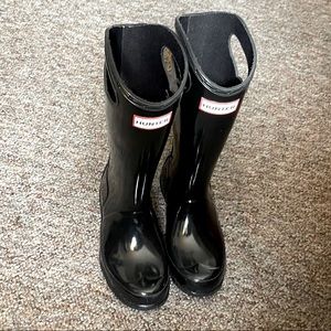 Hunter- Black Classic Grab Handle Rain Boots